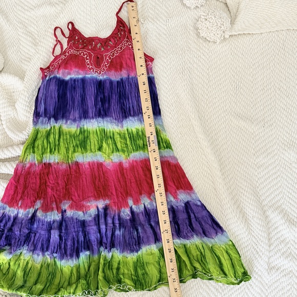 Isla bonita tie-dye summer dress tie-dye beach coverup in Pink - Picture 7 of 8